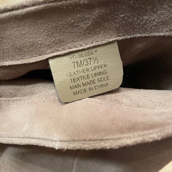 Vince Camuto 7M Sessily Suede Tall Boots | Taupe Block Heel Slouch Soft Leather - Picture 3 of 5